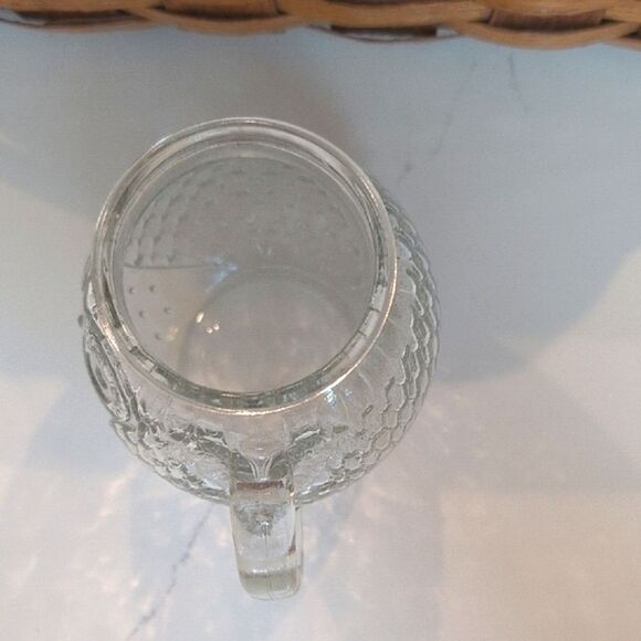 Vintage Clear Embossed Owl Design Glass Mug Decorative Jar - Picture 3 of 8